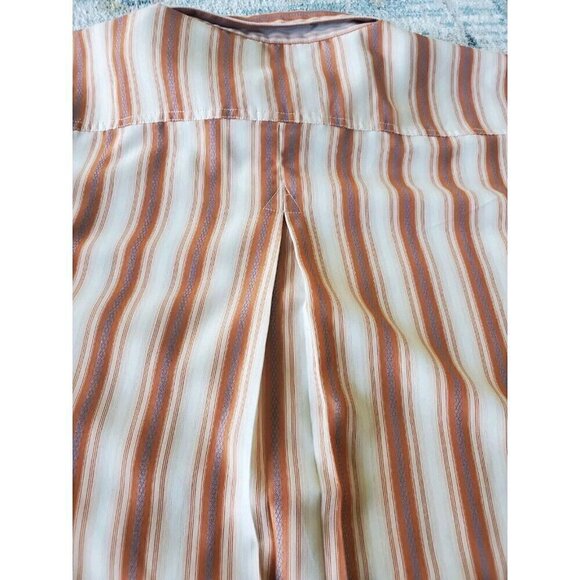 Bruno Shirt Mens Size 4x Short Sleeve Button Sueded Microfiber Striped Orange - Picture 12 of 12
